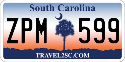 SC license plate ZPM599