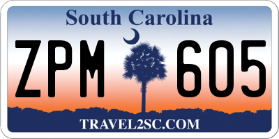 SC license plate ZPM605