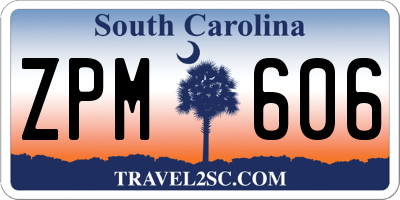SC license plate ZPM606