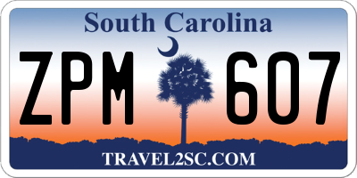 SC license plate ZPM607