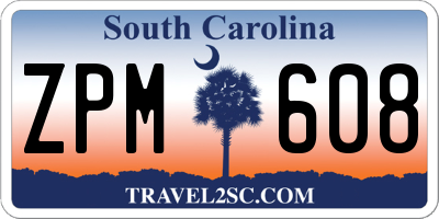 SC license plate ZPM608
