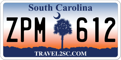 SC license plate ZPM612