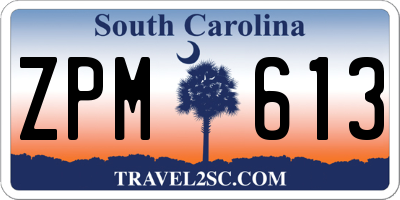 SC license plate ZPM613