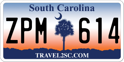 SC license plate ZPM614