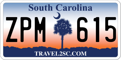 SC license plate ZPM615