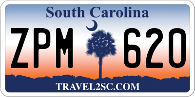 SC license plate ZPM620
