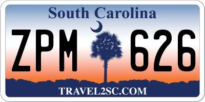 SC license plate ZPM626