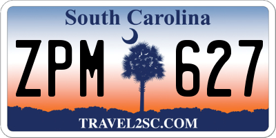 SC license plate ZPM627
