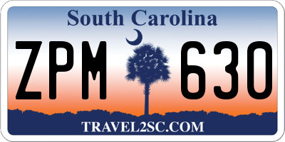 SC license plate ZPM630