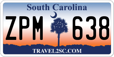SC license plate ZPM638