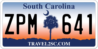 SC license plate ZPM641