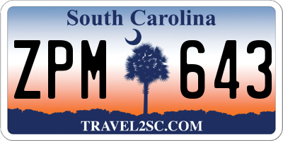 SC license plate ZPM643