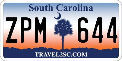 SC license plate ZPM644