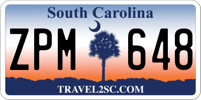 SC license plate ZPM648