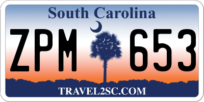 SC license plate ZPM653