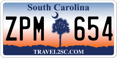 SC license plate ZPM654