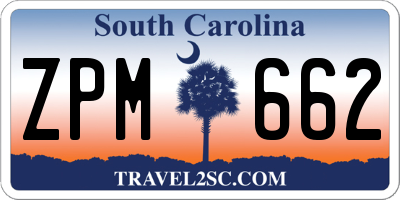 SC license plate ZPM662