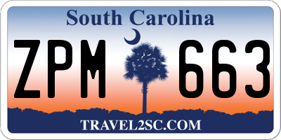 SC license plate ZPM663