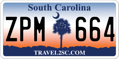 SC license plate ZPM664
