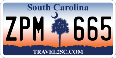 SC license plate ZPM665