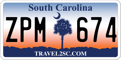 SC license plate ZPM674