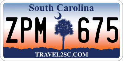 SC license plate ZPM675