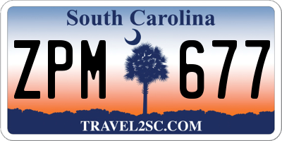 SC license plate ZPM677