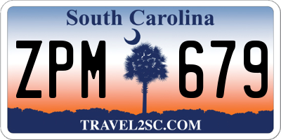 SC license plate ZPM679