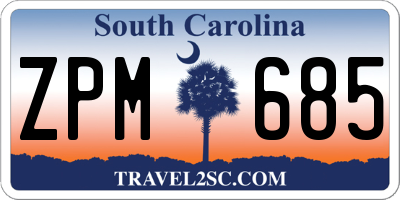 SC license plate ZPM685