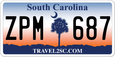 SC license plate ZPM687