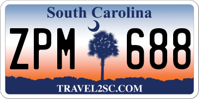 SC license plate ZPM688