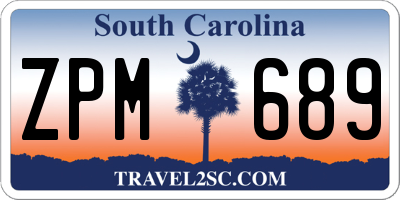 SC license plate ZPM689
