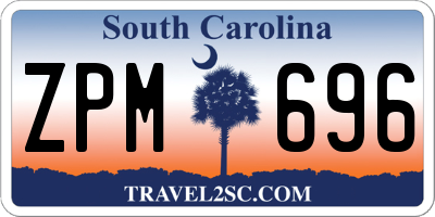 SC license plate ZPM696