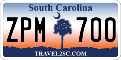 SC license plate ZPM700