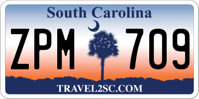SC license plate ZPM709