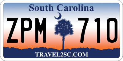 SC license plate ZPM710