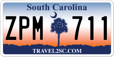 SC license plate ZPM711