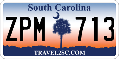 SC license plate ZPM713