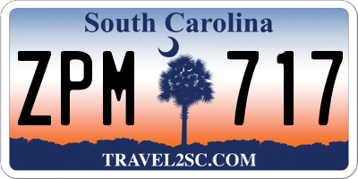 SC license plate ZPM717