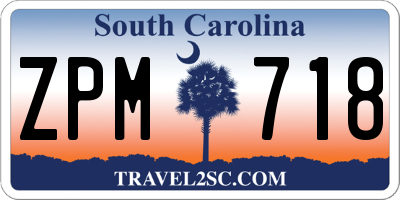 SC license plate ZPM718