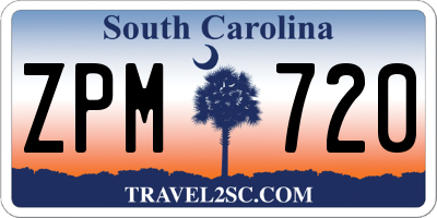 SC license plate ZPM720