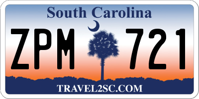 SC license plate ZPM721