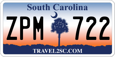 SC license plate ZPM722