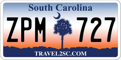 SC license plate ZPM727