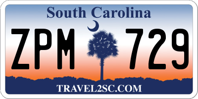 SC license plate ZPM729