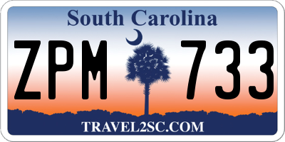 SC license plate ZPM733