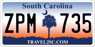SC license plate ZPM735