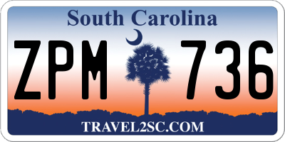 SC license plate ZPM736