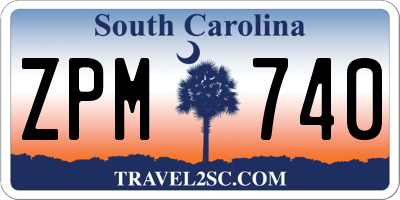 SC license plate ZPM740