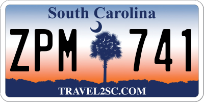 SC license plate ZPM741